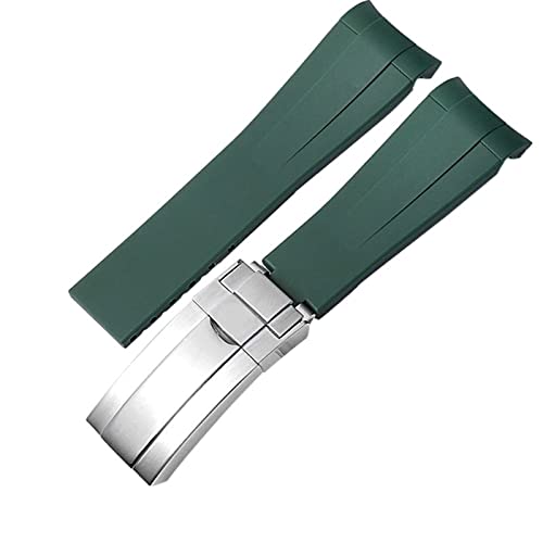 Bracelet montre caoutchouc vert 21mm le style idéal pour Submariner