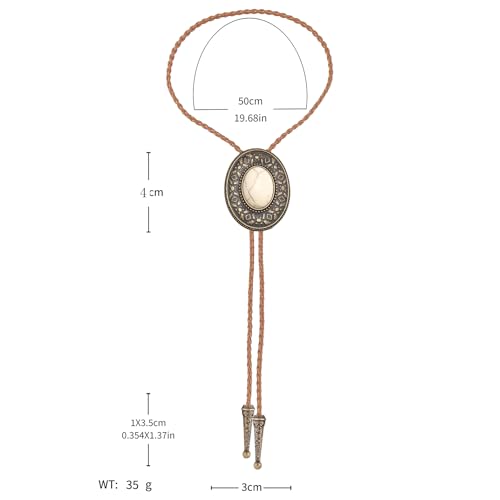 Image of GelConnie Native American Bolo Tie Rodeo Cowboy Leather Necktie Western Necklace Costume Accessories for Men,Women