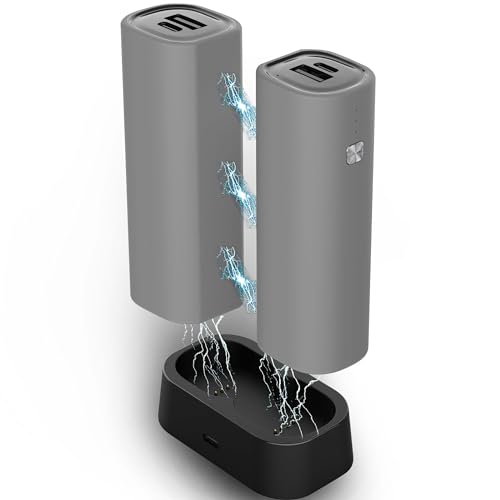 Hand Warmers Rechargeable 2 Pack, 10000 mAh Electric Hand Warmer,360°Surround Heat Magnetic Electric Handwarmer,3 in 1 Reusable Electric Heater & Power Bank with Fast Charging Station