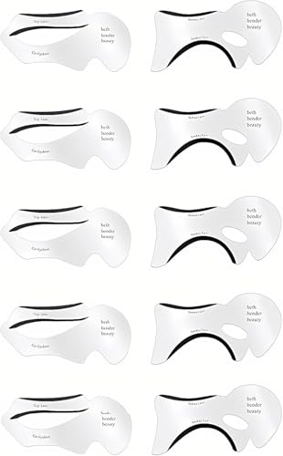 Reusable Eyeliner Stencil Tool Plastic CatEye Wing & Eyebrow Guide Template Reusable Makeup Shape Card for Eyeliner Eyeshadow & Eyebrow Grooming