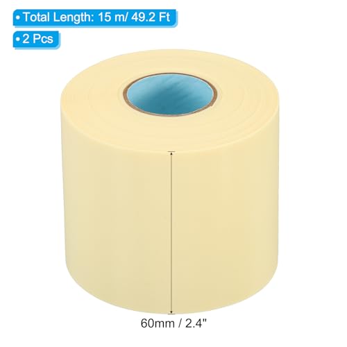 Image of PATIKIL 2.4 inch x49.2ft Pipe Wrapping Tape, 2 Pack PVC Duct Tape Pipes Insulation Air Conditioner Tube Wrap Waterproof Non Adhesive for HVAC Electrical Beige