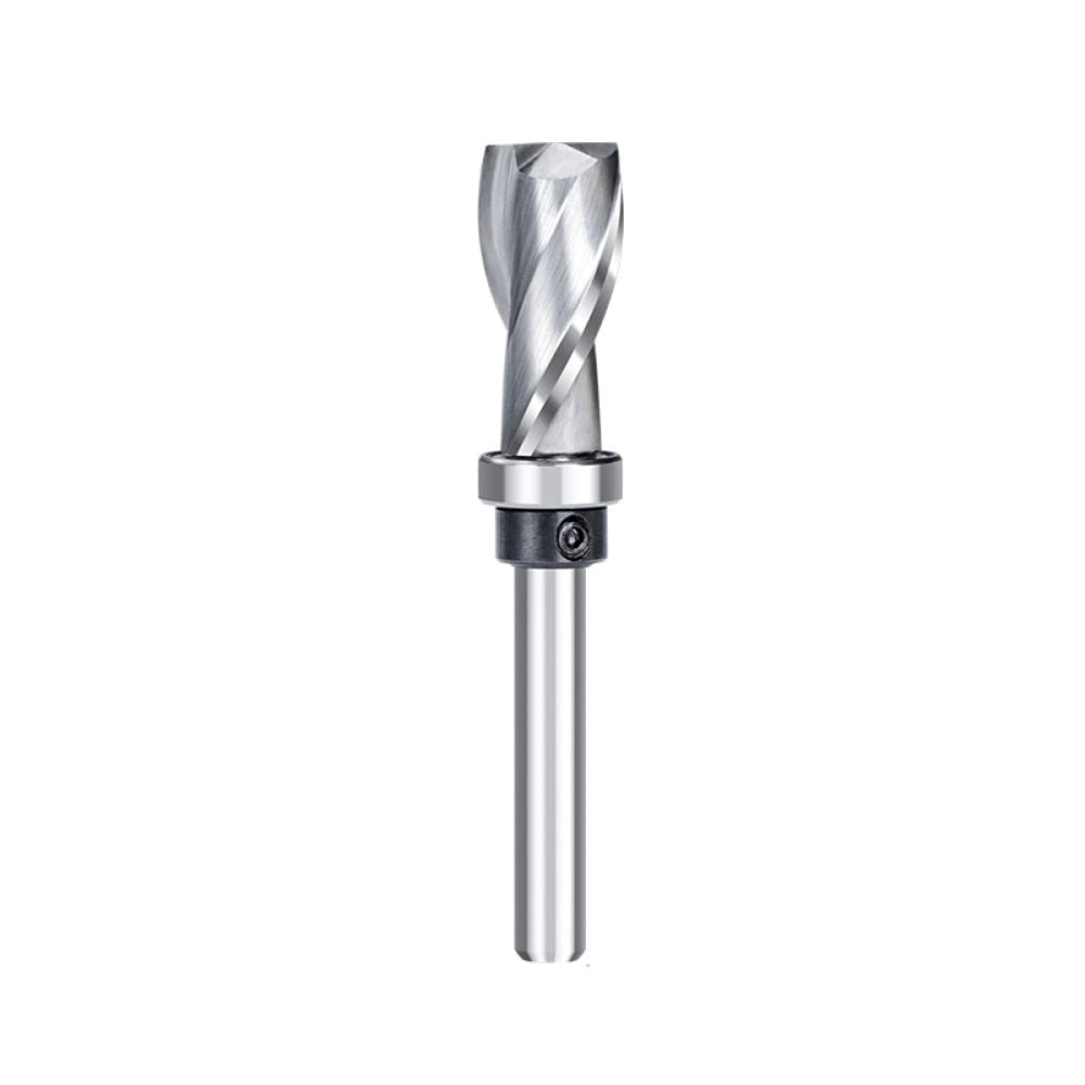 Fraise à bois tige de 6mm à deux flûtes fraise à garniture affleurante avec roulement inférieur fraise en bout en carbure monobloc CNC fraise