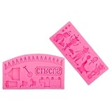 CHILDWEET 2 Moldes de Silicona con Diseño Temático para Fondant, Formas de Elefante y Oso, Fáciles de Desmoldar y Limpiar, Ideales para Fiestas de Cumpleaños