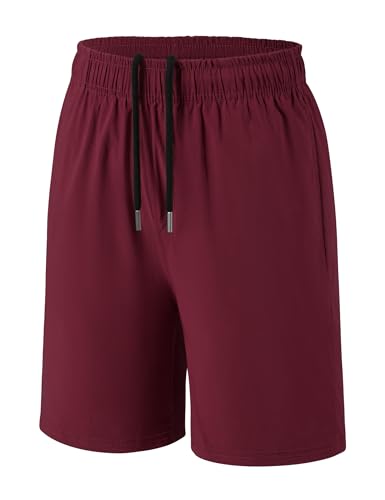 Image of Somaibo Boys Athletic Shorts Kids Quick Dry Basketball Soccer Running Sports Gym Active Performance Shorts with Pockets