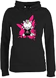Einhorn Geschenk Unicorn - Punk Einhorn - L - Schwarz - Hoody Einhorn - JH001F - Damen Hoodie und Kapuzenpullover für Frauen