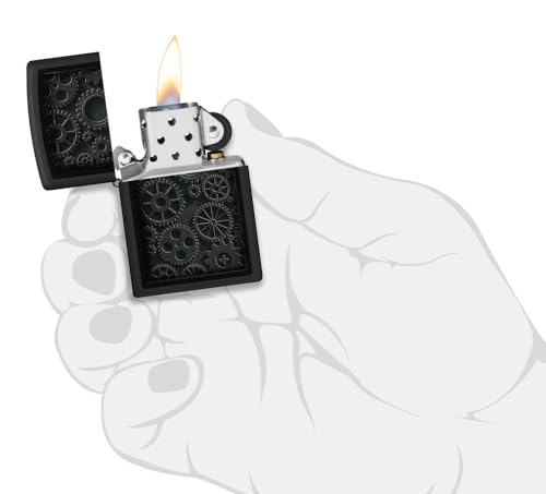 Image of Zippo Steampunk Design Black Matte,Windproof Pocket Lighter, Refillable, (BIS Certified)