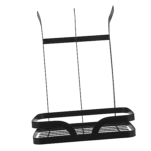 KICHOUSE Estante De Cocina Puerta Tope Trapo Fregadero Escurridor Esponja sobre El Estante De Secado del Fregadero Drenaje Enchufar Absorbente Chapoteo Grietas Drenar Acero Inoxidable Black