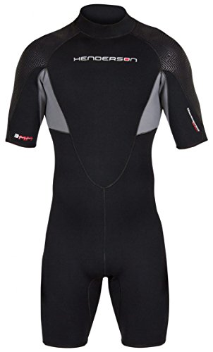 Henderson 3mm Thermoprene Pro Men’s Back Zip Shorty, Black, XS