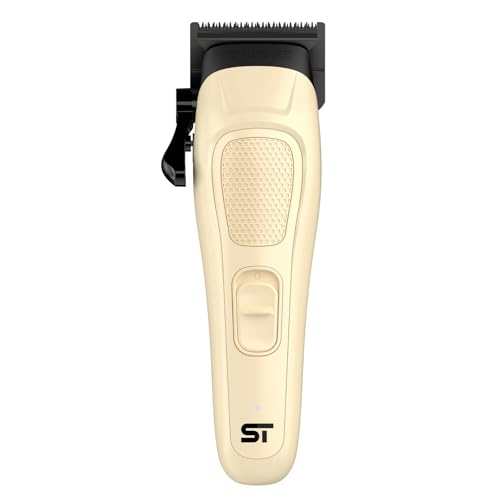 Supreme Trimmer Darkstar 82 Metal Body Clipper w. Magnetic Vector Motor | 180 Min Run Time, 9100 RPM Hair Clipper | Low Noise Professional Barber Clipper DLC Tade Blade | STC82 (Sand)