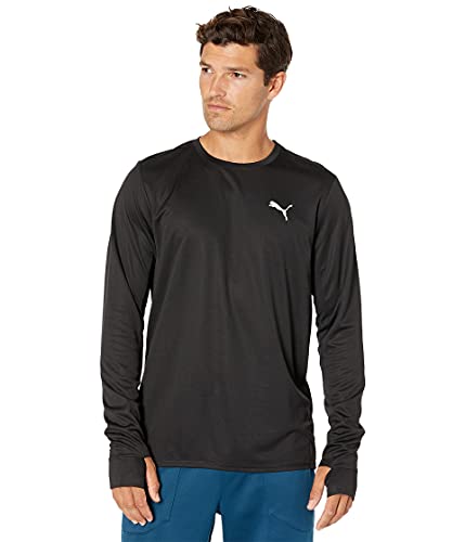 PUMA mens Run Favorite Long Sleeve Tee T Shirt, Black, X-Large US