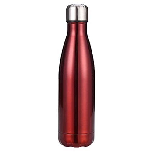 Topsale-ycld Portable Acero Inoxidable Vacío Mar Botella de Agua aislada Bebidas Frasco Deportes Caldera 500 ml (Color : Red)