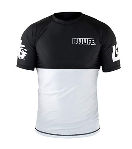CompLite Ranked Rash Guard | Short Sleeve | No GI Brazilian Jiu Jitsu | MMA BJJ Wrestling Training Water Sports | White | X-Large