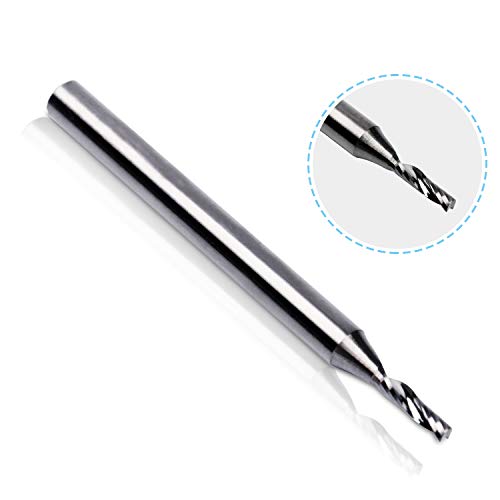 Hqmaster 10-Pack End Mill Milling Cutter 1.5Mm Cutting Dia. Spiral Router Bits Cnc Bits 1-Flute Single Edged Cutting Engraving Bits Tungsten Steel 6Mm Flute Length, 38.5Mm Oal #TOP3