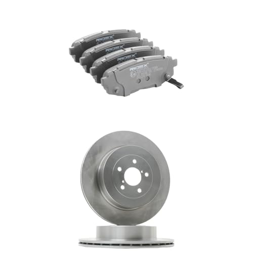RIDEX Kit de discos de freno y pastillas 3405B2355 Eje trasero sin tornillos ventilación interna