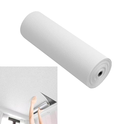 BVDHASDBT 0,5 x 10 m, 0,75 x 2,8 m, 0,75 x 20 m, carta da parati per soffitto, pannelli in schiuma satinata, per bagno, soffitto e camera da letto (bianco, 0,5 x 2,8 m)