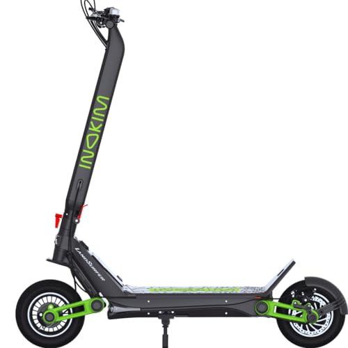 INOKIM OX Super Electric Scooter - Powerful 1000W Brushless Hub Motor, 60-Mile Range, Adjustable Suspension, 27.9 MPH Top Speed, 10' Pneumatic Tires, Rear LED Light, Foldable (Green)