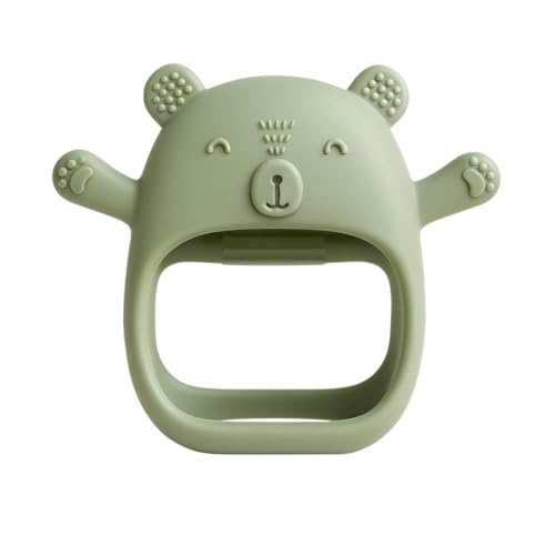 Image of Nubokind Koala Wrist-Fit No-Drop Baby Teether | Silicone Teething Toy for 3-12 Months | BPA Free, BIS Certified Chew Toy for 0-6 Months, Molar Relief | Sage Green | Single Pack