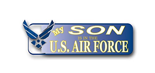 My Son is in The US Air Force Vinyl Transfer Bumper Sticker Military Veteran Served Window Bumper Sticker Vinyl Decal 3.8"
