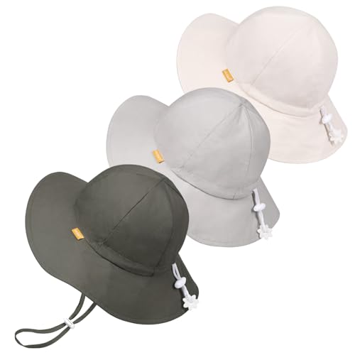 Baby Sun Hat Infant Toddler Summer Bucket Hat Kids Cotton Beach Sun Hats for Baby Boys Girls Child 6-24 Months