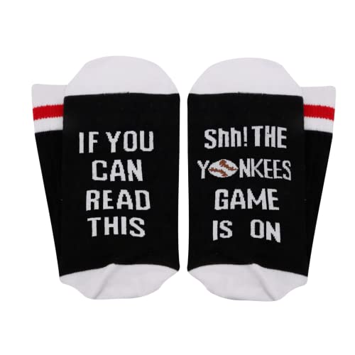 Tsotmo 2 Pairs Baseball Socks Baseball Socks If You Can Read This The Game Is On Socks Gift For Bsaeball Team (Yank) #TOP2