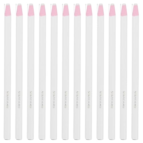 RESTALLADNWEST 12 lápices de cera de grasa, crayones de cera de grasa despegables, marcadores de China, lápices de ceras para madera, ropa, papel de tela de metal (blanco)