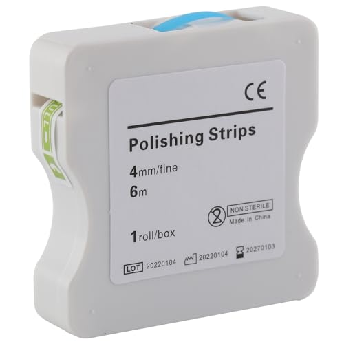 Image of Dental Polishing Strips Teeth Abrasive Finishing Strip Sanding Grinding Deep Teeth Cleaning, 4mm x 6M (Blue)