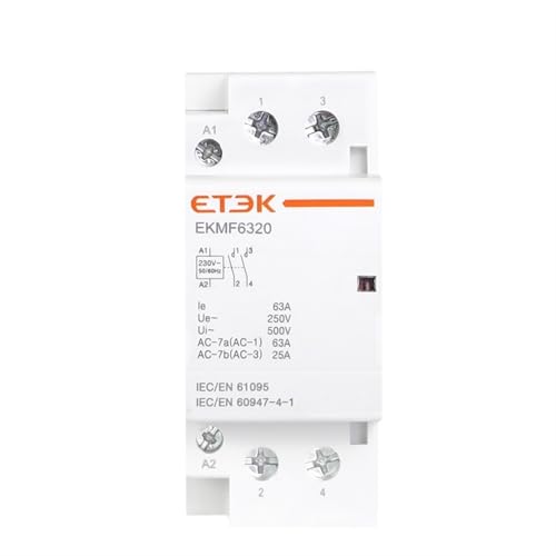 Contacteur modulaire AC 220V 2P 63A 2NO EKMF-6320-230 pour tableau électrique domestique sur rail DIN