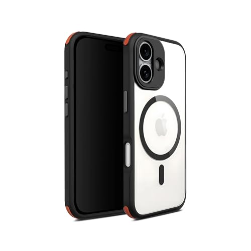 Image of DailyObjects Armour Magnetic Protective Case Cover Compatible with iPhone 16 Plus |Magsafe|Camera & Body Protection|Anti Shock,Scratch Resistant|Precise Cutouts Design|Wireless Charging-Orange