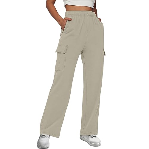 Women's Fleece Joggers - High Waisted Sweatpants With Hidden Drawstring & Side Pockets, Fall Fashion Lounge Pants - View #5