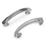 Hickory Hardware 1 Pack Solid Core Kitchen Cabinet Pulls, Luxury Cabinet Handles, Hardware for Doors & Dresser Drawers, 3 Inch Hole Center, Satin Nickel, American Diner Collection