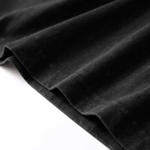 Men's Oversized Cotton T-Shirts Heavy Weight Crew Neck Vintage Wash Tee Long Sleeve Casual Gym Workout Tops4