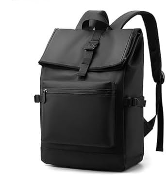 Genérico Mochila Negra Moderna para Laptop – Impermeable y Ligera | Ideal para Oficina, Universidad y Viajes