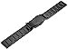 20mm Black Matte Wristband Solid Stainless Steel Watch Band with Deployment Lock Buckle for Men Women