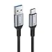 Produktbild AUKEY USB C Kabel auf USB 3.0 A 2M Nylon Aluminiumgehäuse USB Typ C Ladekabel Datenkabel für Samsung Galaxy Note 10 Note9 S10 S10+ S9 S8+, Macbook Pro Air 2019 13" 16", HUAWEI P30 P20 Mate20 - Schwarz