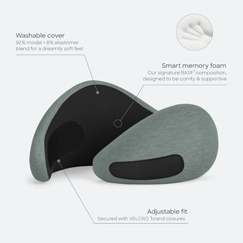 Image of Ostrichpillow Go Neck Pillow, Travel Pillows for Airplanes, Premium Memory Foam Travel Pillow, 360º Ergonomic Design, Asymmetrical Sides, Travel Bag Included, Washable Modal Cover