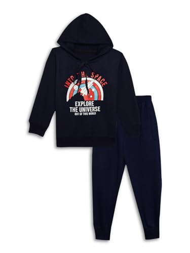 Image of Mack Jonney Printed Hooded Cotton Fleece Tracksuit Co-Ord Set for Kids-MACK38112