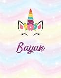 bayan  Bayan: A Cute Unicorn Sketchbook (8.5 x 11) inches 110 pages With Blank Paper For Girl Name Bayan To Drawing, Doodling, Sketching