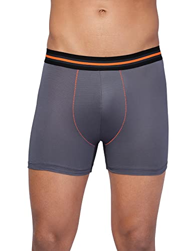 Image of TECHNOSPORT Men's Colorblock Trunks Underwear with ElastoLITE 4 Way Stretch Lightweight Breathable Moisture Wicking Soft Anti Odour Anti Microbial UPF 50+ Comfort Fit Boxer Briefs Innerwear for Men