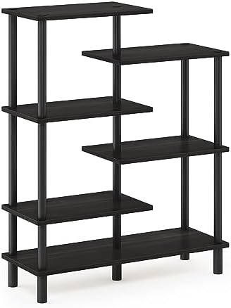 Furinno Turn-N-Tube 6-Tier Accent Display Rack, Espresso/Black