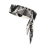 WHJYYXDE Cinta deportiva con estampado de murciélagos para hombres y mujeres, absorbe la humedad, atlética, para gimnasio, yoga, fútbol