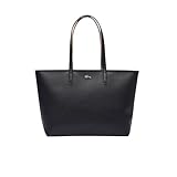 Lacoste Women's Anna Zipped Tote, Noir Krema, One Size