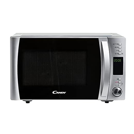 Candy CMXG 30DS Horno microondas combinado con parrilla, 30 litros, 900 W, 5 niveles de potencia, 40 programas automáticos con aplicación Cook-in, independiente 52 x 43,5 x 32,6 cm, acero inoxidable