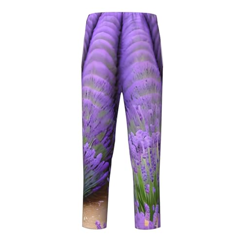 Pantalon de pyjama lavande extensible, le bas de nuit décontracté pour vos week-ends - 5