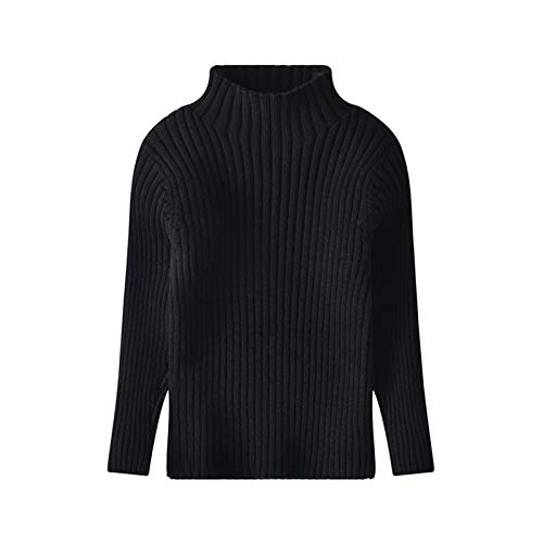 Kids Boys Sweater Toddler Long Sleeve Cotton Knitted Pullover Sweaters Twisted Slim Fit Turtleneck for 6M-5T (Black, 100cm(2-3T))