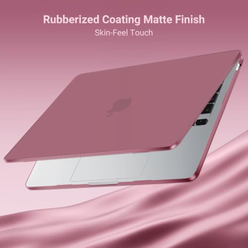 Image of MOSISO Compatible with MacBook Air 13 inch Case M5 2026 M4 2025 M3 M2 2024-2022 A3449 A3240 A3113 A2681, Hard Shell&Keyboard Cover&Screen Film&Type C for MacBook Air 13.6 inch Case, Dusty Rose