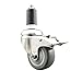 Service Caster Brand 3.5 Inch 316 Stainless Steel Light Duty Expanding Stem Caster Wheel Gray Polyurethane Wheel and 1-1/4? Stem ? 300lbs./Caster ? Swivel Caster with Total Locking Brake