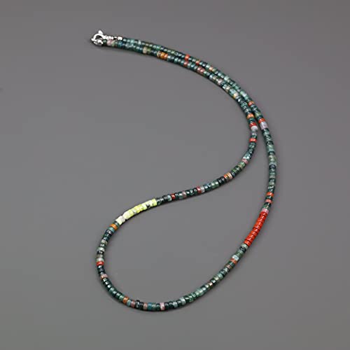 COAI Men's Beaded Necklace, Heishi Crystal Necklace for Men 20-26“3