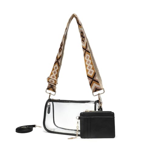 KKorlla Clear Crossbody Bag for Stadium Events Approved, Small Purse HandBags Cute Shoulder Bag for Sports Concerts