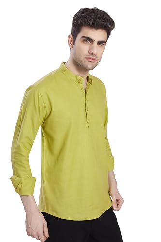 Image of DIVISIVE Men's Slim Fit Full Sleeves Cotton Short Kurta