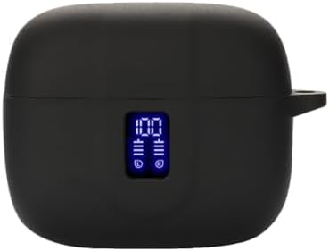 Earbuds Case Compatible with TAGRY X08 Wireless Headphone, Silicon Protective Cover with keychain, with window for LED display, Black